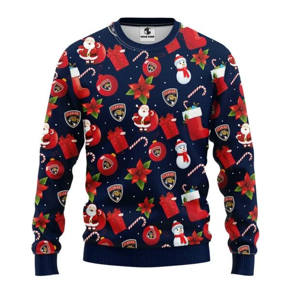 Florida Panthers Santa Claus Snowman Ugly Christmas Sweater