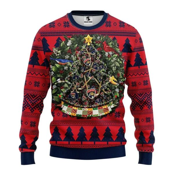 Florida Panthers Tree Ball Ugly Christmas Sweater