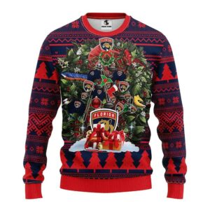 Florida Panthers Tree Christmas Ugly Sweater