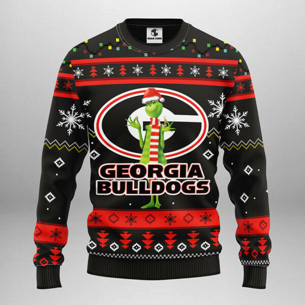 Georgia Bulldogs Funny Grinch Ugly Christmas Sweater Grinch Xmas Sweater 1.jpeg