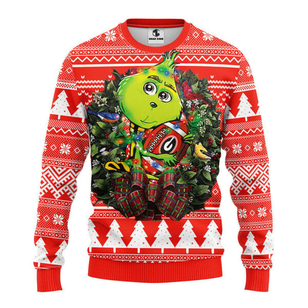 Georgia Bulldogs Grinch Hug Ugly Christmas Sweater Grinch Xmas Sweater 1.jpeg