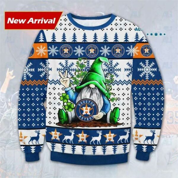 Gnome Houston Astros Ugly Christmas Sweater