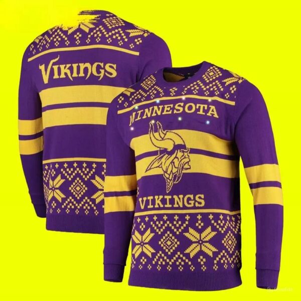 Gold Minnesota Vikings Ugly Christmas Sweater