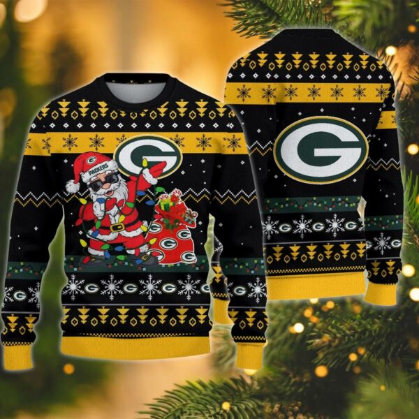 Green Bay Packers Santa Claus Dabbing Ugly Christmas Sweater