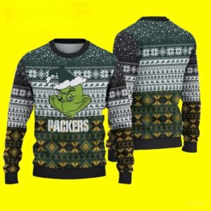 Green Bay Packers Ugly Christmas Sweater Grinch For Fans