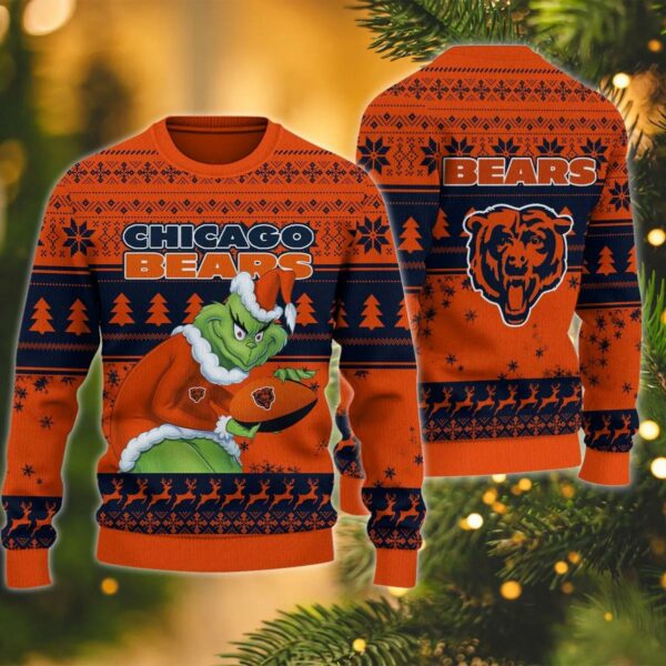 Grinch Stolen Chicago Bears Ugly Christmas Sweater