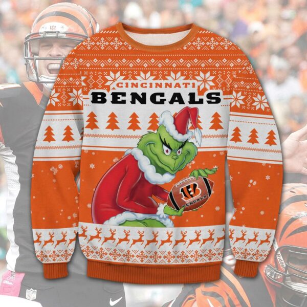 Grinch Stolen Cincinnati Bengals Ugly Christmas Sweater