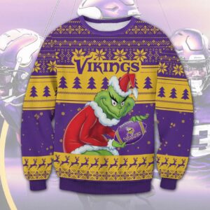 Grinch Stolen Minnesota Vikings Ugly Christmas Sweater