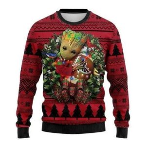 Groot Hug Atlanta Falcons NFL Ugly Christmas Sweater