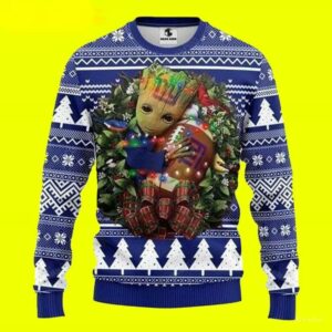 Groot Hug New York Giants Ugly Christmas Sweater