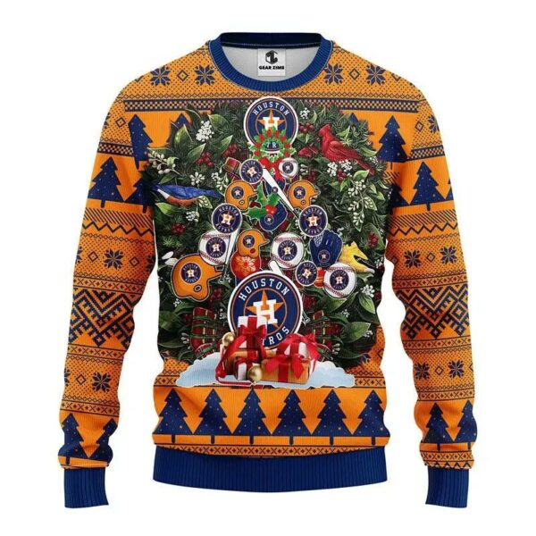 Houston Astros Christmas Tree Ugly Christmas Sweater