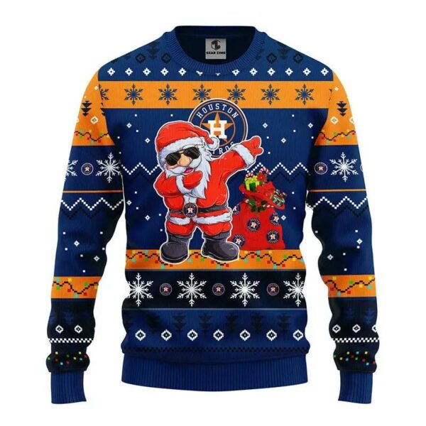 Houston Astros Dabbing Santa Claus Ugly Christmas Sweater