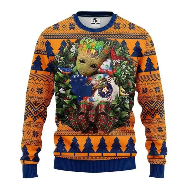 Houston Astros Groot Hug Ugly Christmas Sweater