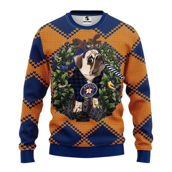 Houston Astros Pub Dog Ugly Christmas Sweater