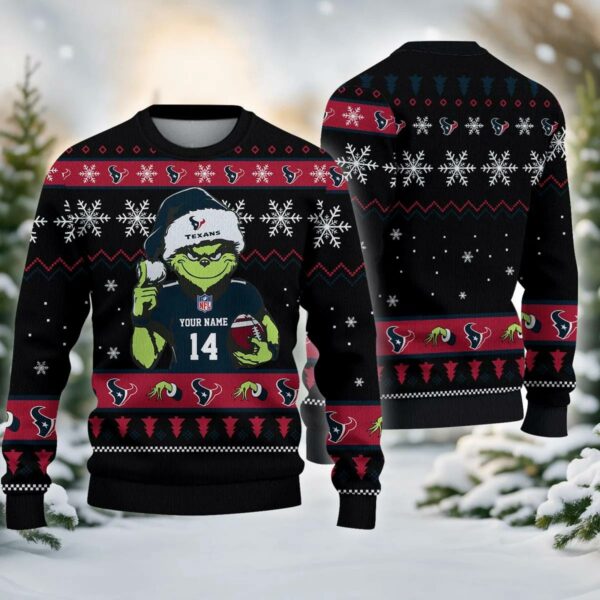 Houston Texans Grinch Custom Ugly Chrismas Sweater