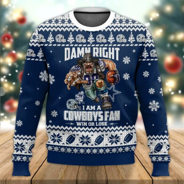 I Am Dallas Cowboys Fan Ugly Christmas Sweater