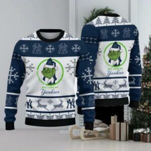 I Hate People But I Love New York Yankees Grinch Ugly Christmas Sweater