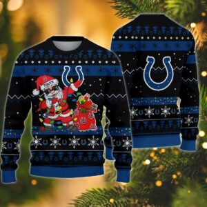 Indianapolis Colts Santa Claus Dabbing Ugly Christmas Sweater