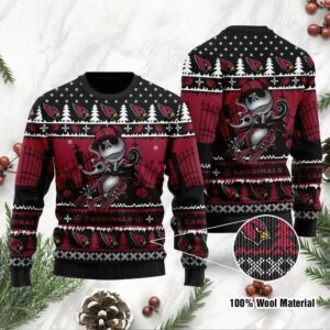 Jack Skellington Arizona Cardinals Ugly Christmas Sweater