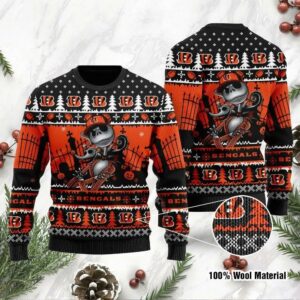 Jack Skellington Cincinnati Bengals Ugly Christmas Sweater