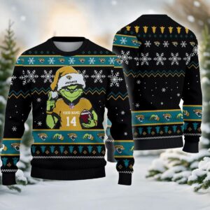 Jacksonville Jaguars Grinch Custom Ugly Chrismas Sweater