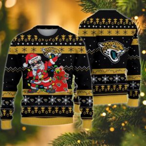 Jacksonville Jaguars Santa Claus Dabbing Ugly Christmas Sweater