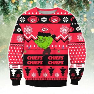 Kansas City Chiefs Cute Grinch Ugly Christmas Sweater (2)