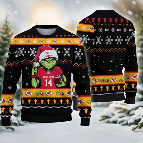 Kansas City Chiefs Grinch Custom Ugly Chrismas Sweater