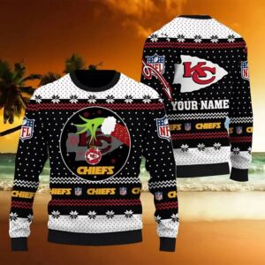 Kansas City Chiefs Grinch Hand Personalized Ugly Christmas Sweater