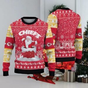 Kansas City Chiefs Santa Chimney Ugly Christmas Sweater