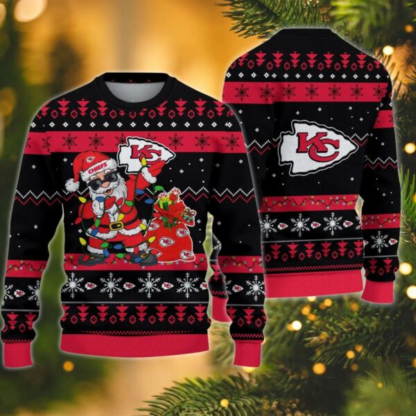 Kansas City Chiefs Santa Claus Dabbing Ugly Christmas Sweater