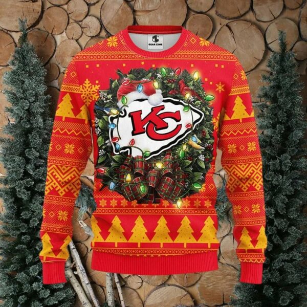 Kansas City Chiefs Santa Hat Ugly Christmas Sweater