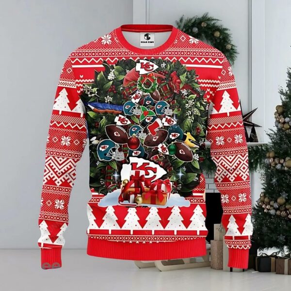 Kansas City Chiefs Tree Christmas Ugly Sweater