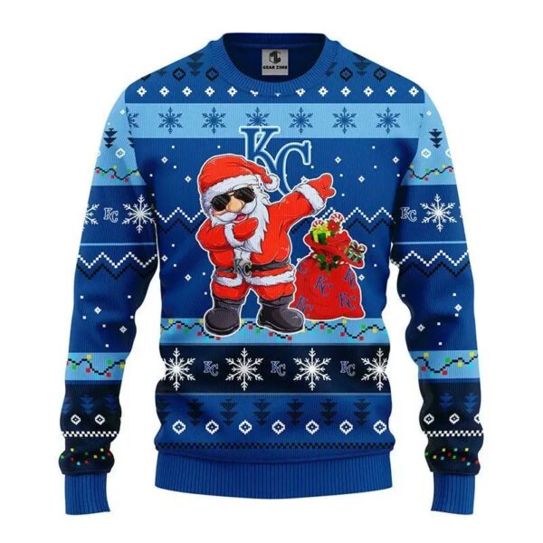 Kansas City Royals Dabbing Santa Claus Ugly Christmas Sweater