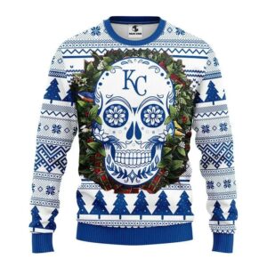 Kansas City Royals Skull Flower Ugly Christmas Sweater