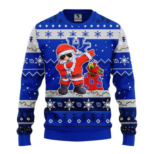 Kentucky Wildcats Dabbing Santa Claus Ugly Christmas Sweater