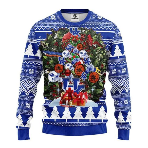 Kentucky Wildcats Tree Ugly Ugly Christmas Sweater