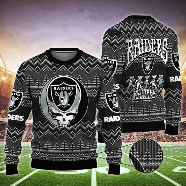 Las Vegas Raiders Grateful Dead Ugly Christmas Sweater