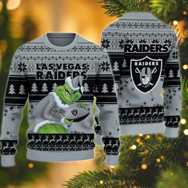 Las Vegas Raiders Grinch Stolen Ugly Christmas Sweater