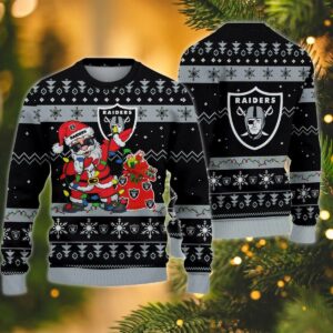 Las Vegas Raiders Santa Claus Dabbing Ugly Christmas Sweater