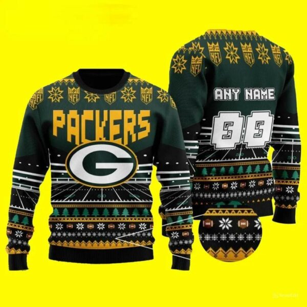 Logo Custom Green Bay Packers Ugly Christmas Sweater