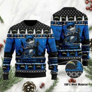 Los Angeles Chargers Jack Skellington Ugly Christmas Sweater