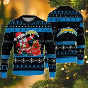 Los Angeles Chargers Santa Claus Dabbing Ugly Christmas Sweater