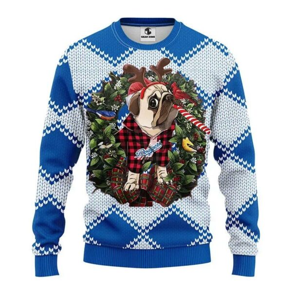 Los Angeles Dodgers Pub Dog Ugly Christmas Sweater