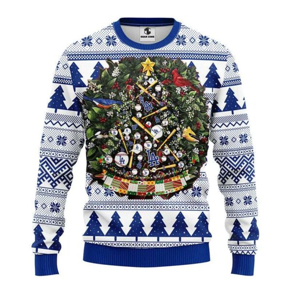 Los Angeles Dodgers Tree Ball Ugly Christmas Sweater