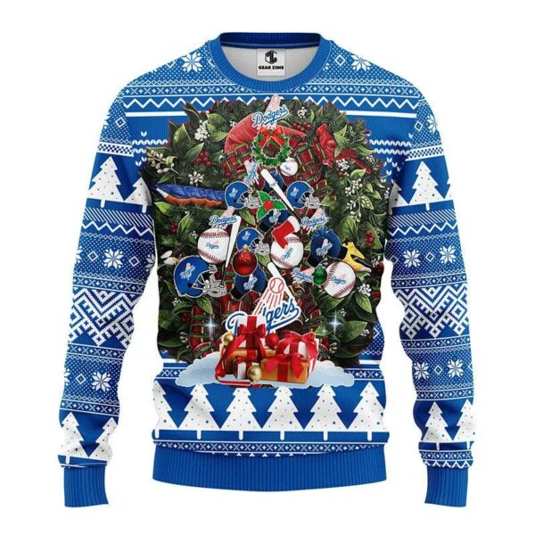 Los Angeles Dodgers Tree Christmas Ugly Sweater