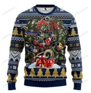 Los Angeles Rams Christmas Tree Ugly Christmas Sweater