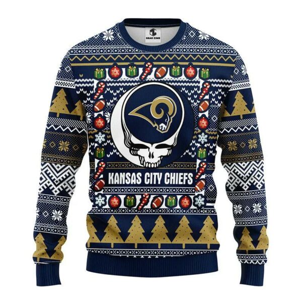 Los Angeles Rams Grateful Dead Ugly Ugly Sweater Christmas