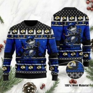 Los Angeles Rams Jack Skellington Ugly Christmas Sweater