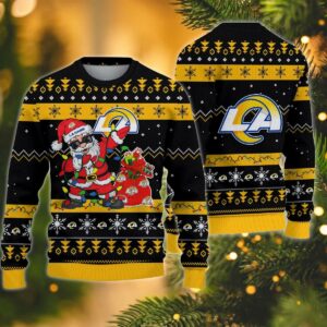 Los Angeles Rams Santa Claus Dabbing Ugly Christmas Sweater